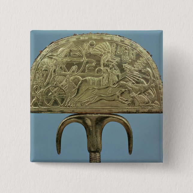 Ostrich-fjäder fläkt från graven av knapp (Framsida)