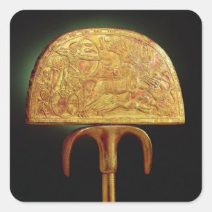Ostrich-fjäder fläkt, från graven av Tutankhamu Fyrkantigt Klistermärke