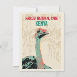 Ostrich från Kenya, Nairobis nationalpark Vykort