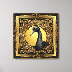 Ostrich guld, ram canvastryck