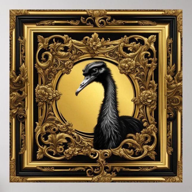 Ostrich guld, ram poster (Framsidan)