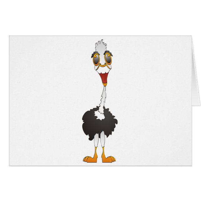 Ostrich Hälsningskort (Framsidan Horizontal)