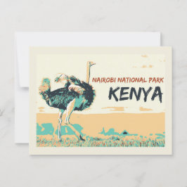 Ostrich i Nairobi nationalpark, Kenya Vykort