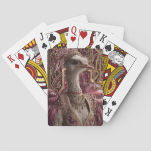 Ostrich i Ornate Royal Gown och Krona Casinokort