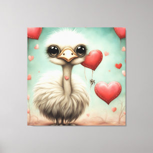 Ostrich Kärlek 3 Canvastryck
