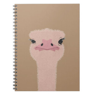 Ostrich lustig ansikte anteckningsbok