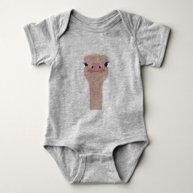 Ostrich lustig ansikte t-shirt (Framsida)