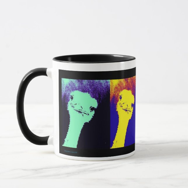 Ostrich Pop Art Mugg (Vänster)