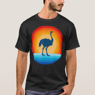 Ostrich Retro Vintage 60s 70-tal Sunset Bird Älska T Shirt
