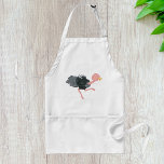 Ostrich Running Förkläde<br><div class="desc">En lustig strutch springer. Den här designen ser ut att vara verkligen för dessa Apron</div>