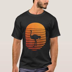 Ostrich Shadow Silhouette framför Sol T Shirt