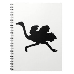 Ostrich Silhouette Anteckningsbok Med Spiral