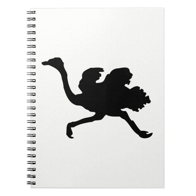 Ostrich Silhouette Anteckningsbok Med Spiral (Framsidan)