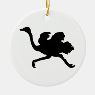 Ostrich Silhouette Julgransprydnad Keramik