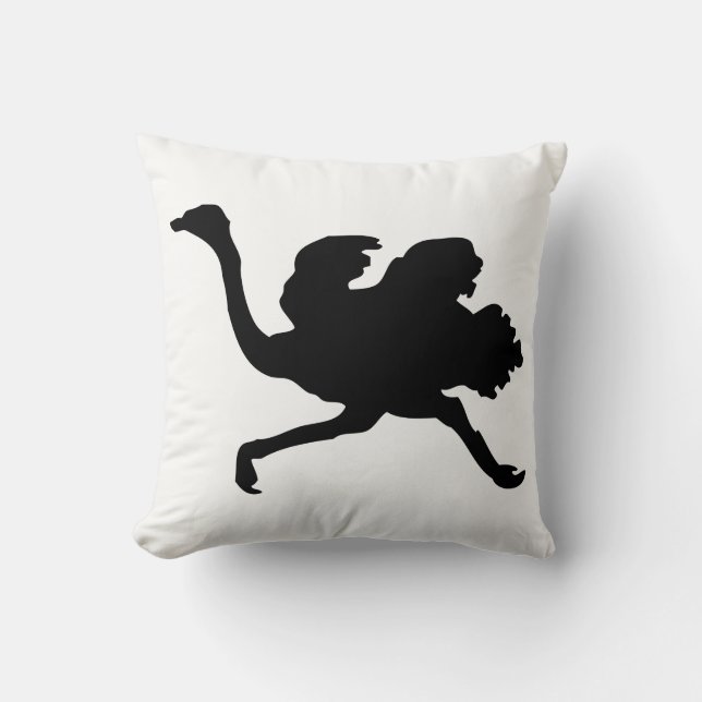 Ostrich Silhouette Kudde (Framsida)