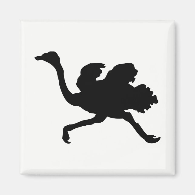 Ostrich Silhouette Magnet (Framsidan)