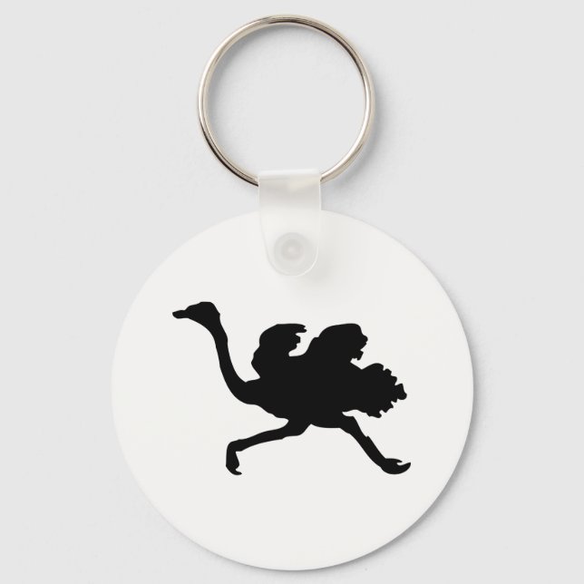 Ostrich Silhouette Nyckelring (Framsida)