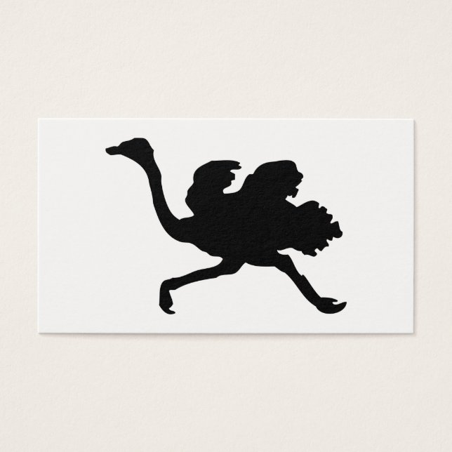 Ostrich Silhouette Visitkort (Framsidan)