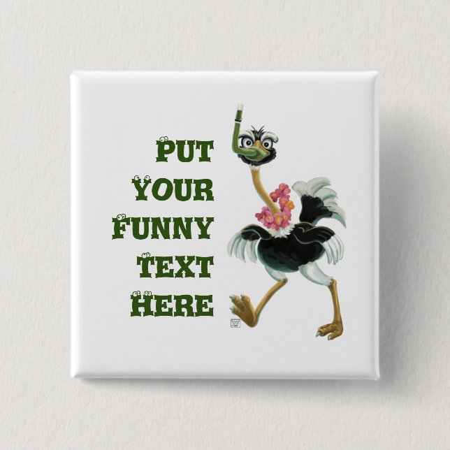 Ostrich Tävling i träsket Knapp (Framsida)