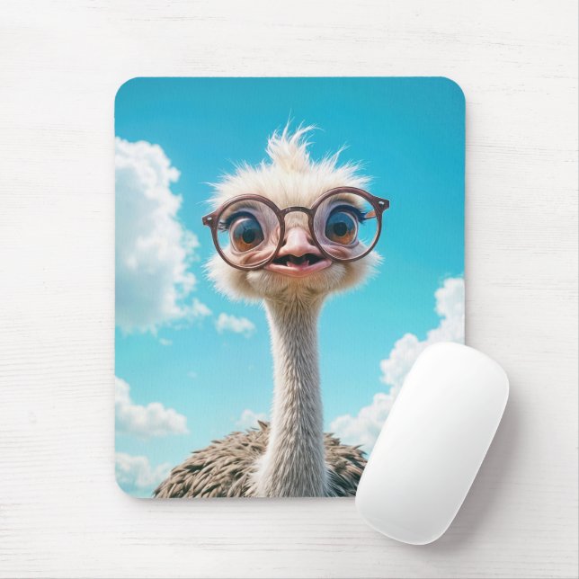 Ostrich Wearing Big Eyeglasses Musmatta (Med mus)