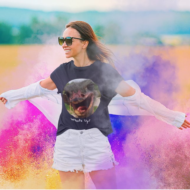 Ostrich What's Up Circle Text Shirt T-shirt (Skapare uppladdad)