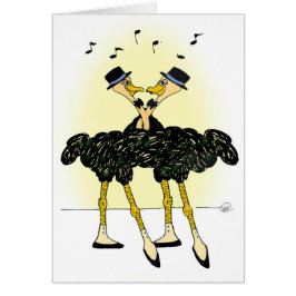 Ostrichbröllop Hälsningskort