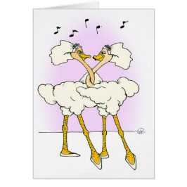 Ostrichbröllop Hälsningskort