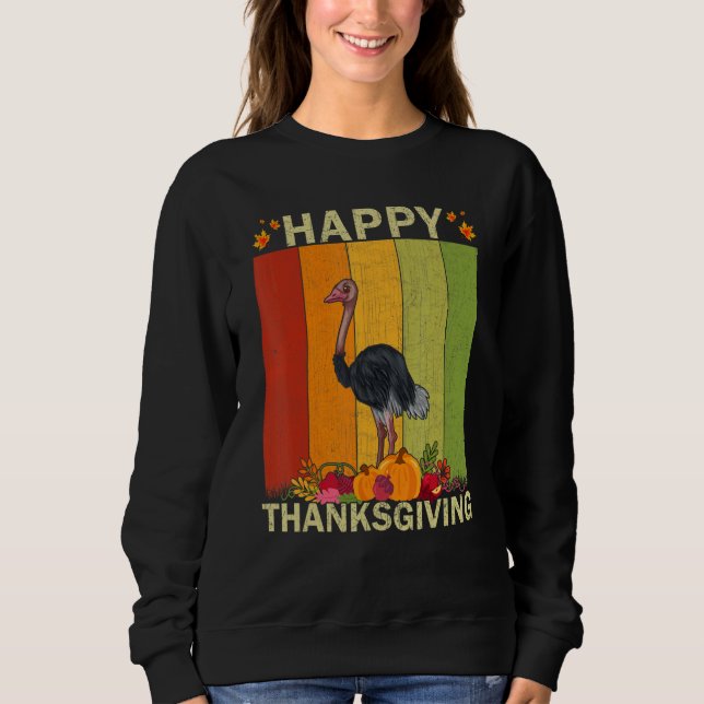 Ostriches   Retro Graphic Family Matching Thanksgi T Shirt (Framsida)