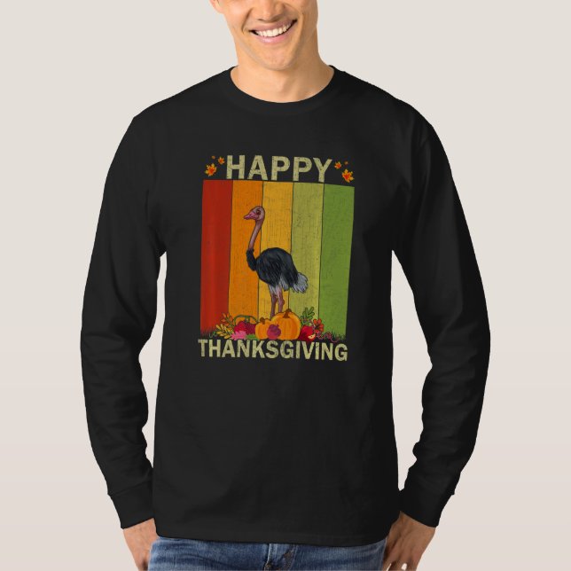 Ostriches  Retro Graphic Family Matching Thanksgiv T Shirt (Framsida)