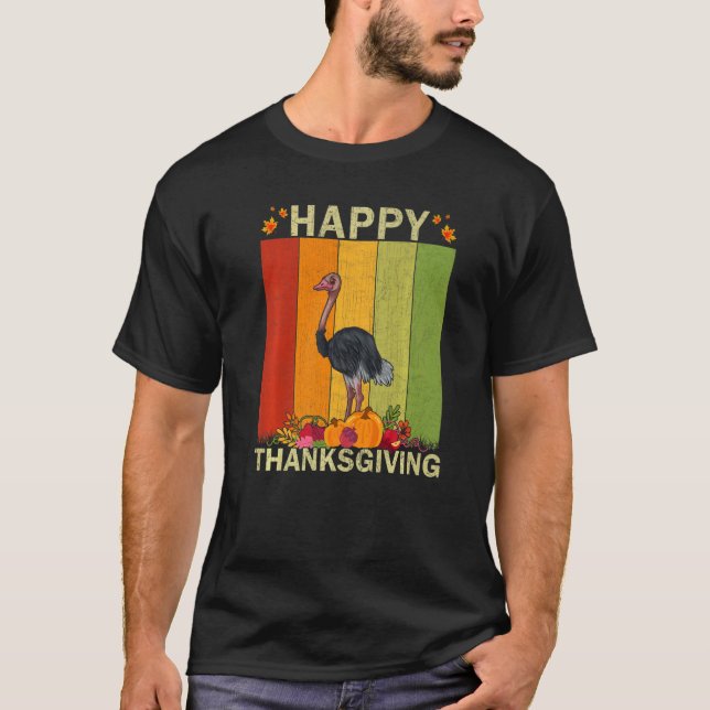 Ostriches  Retro Graphic Family Matching Thanksgiv T Shirt (Framsida)