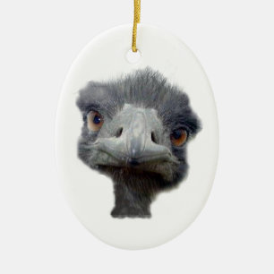 Ostrichhuvud Julgransprydnad Keramik