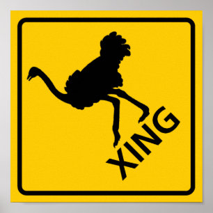 Ostrichkorsningen huvudväg undertecknar poster