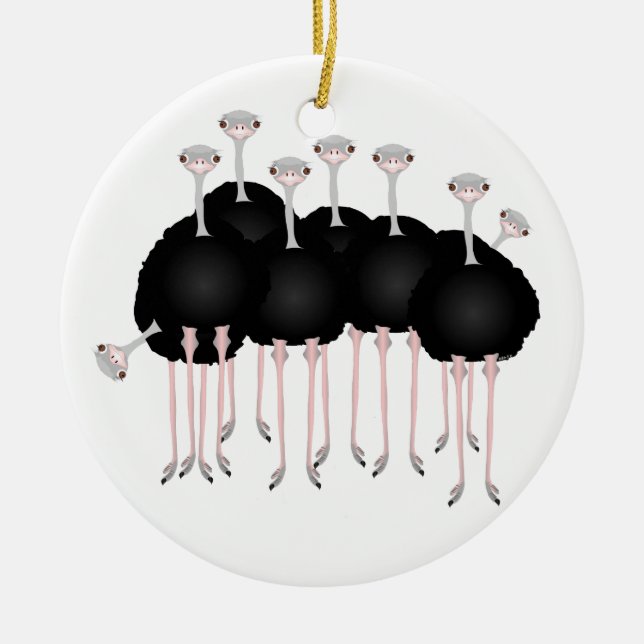 Ostrichprydnad Julgransprydnad Keramik (Framsidan)