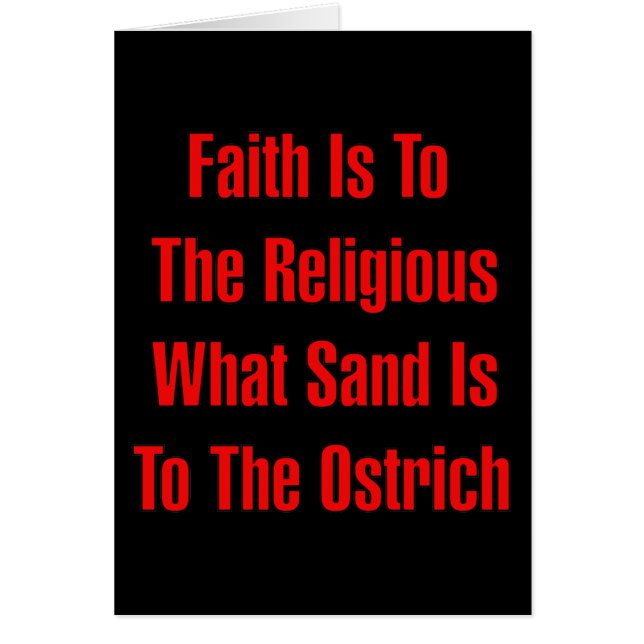 Ostrichreligion Hälsningskort (Framsidan)