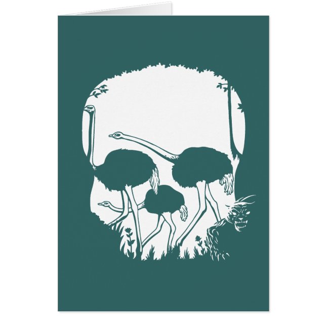 Ostrichskalleillusion Hälsningskort (Framsidan)