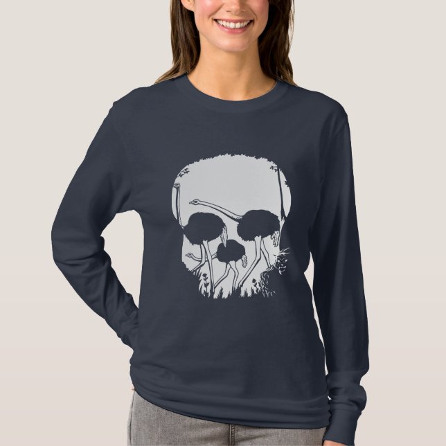 Ostrichskalleillusion Tee Shirt (Framsida)