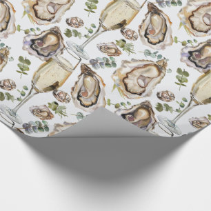 Ostron och champagne presentpapper