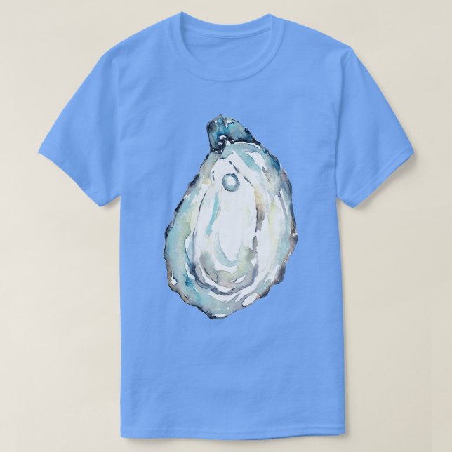 Ostron Pearl-Snäcka Kustdekorationskorgen konst T Shirt (Design framsida)
