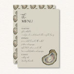Ostron Snäcka Bröllop Bord Menu-kort - Flat Menu Meny<br><div class="desc">Ostron Snäcka 5 x 7 tum Bröllop Bord Menu-kort - Flat Menu</div>