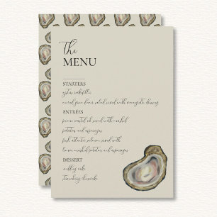 Ostron Snäcka Bröllop Bord Menu-kort - Flat Menu Meny