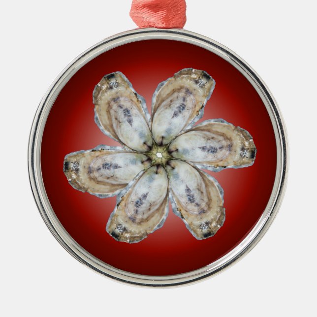 Ostronblommaprydnaden - planlägg A Julgransprydnad Metall (Framsidan)