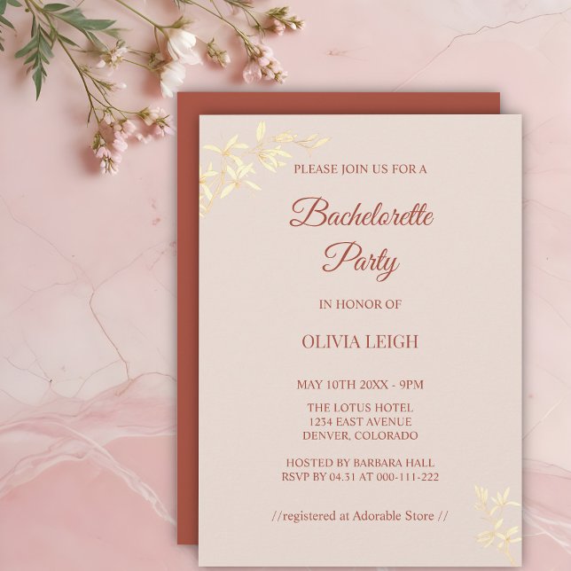 Östtimor Blommigt Rustic Bachelorette Party Inbjudningar (Skapare uppladdad)