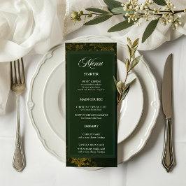 Östtimor Elegant Mörk grönt Guld Blommigt Meny