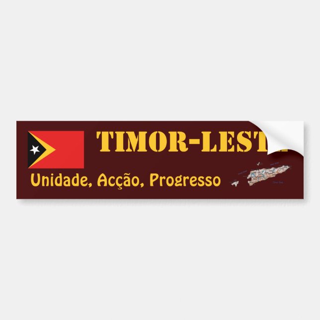 Östtimor Flagga + Kartdekal Bildekal (Framsidan)