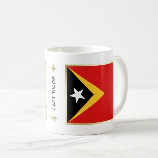 Östtimor Flagga + Kartmugg Kaffemugg (Framsida höger)