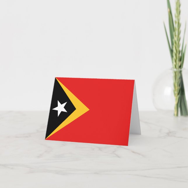 Östtimor Flagga Notkort Kort (Framsida)