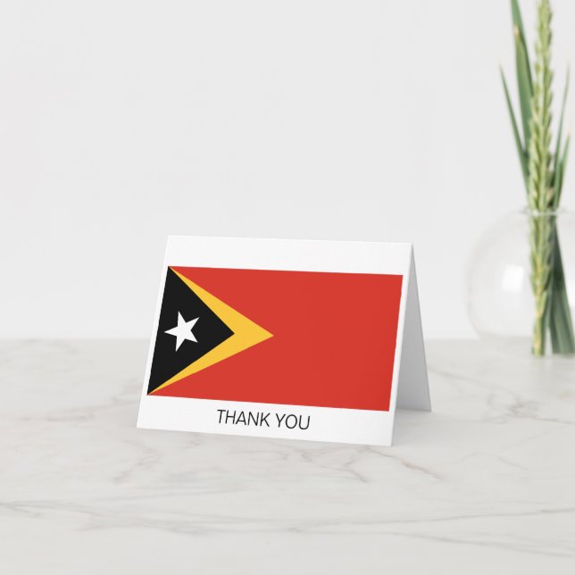 Östtimor Flagga Tack Kort (Framsida)