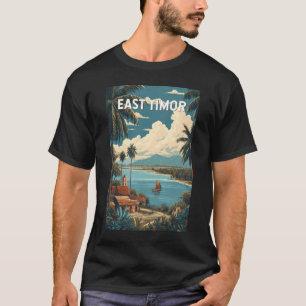 Östtimor Illustration Resa Konst Vintage T Shirt