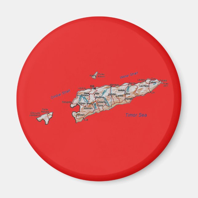 Östtimor kartmagnet magnet (Framsidan)