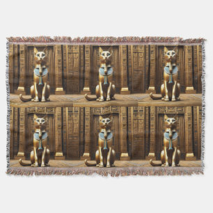 Östtimor Majestät: Golden Egyptian Pharaoh Cat Filt